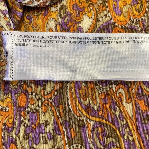 Mango Paisley Print Midi Sheath Dress Plunge Neckline Medium Boho Wrap - Picture 7 of 8